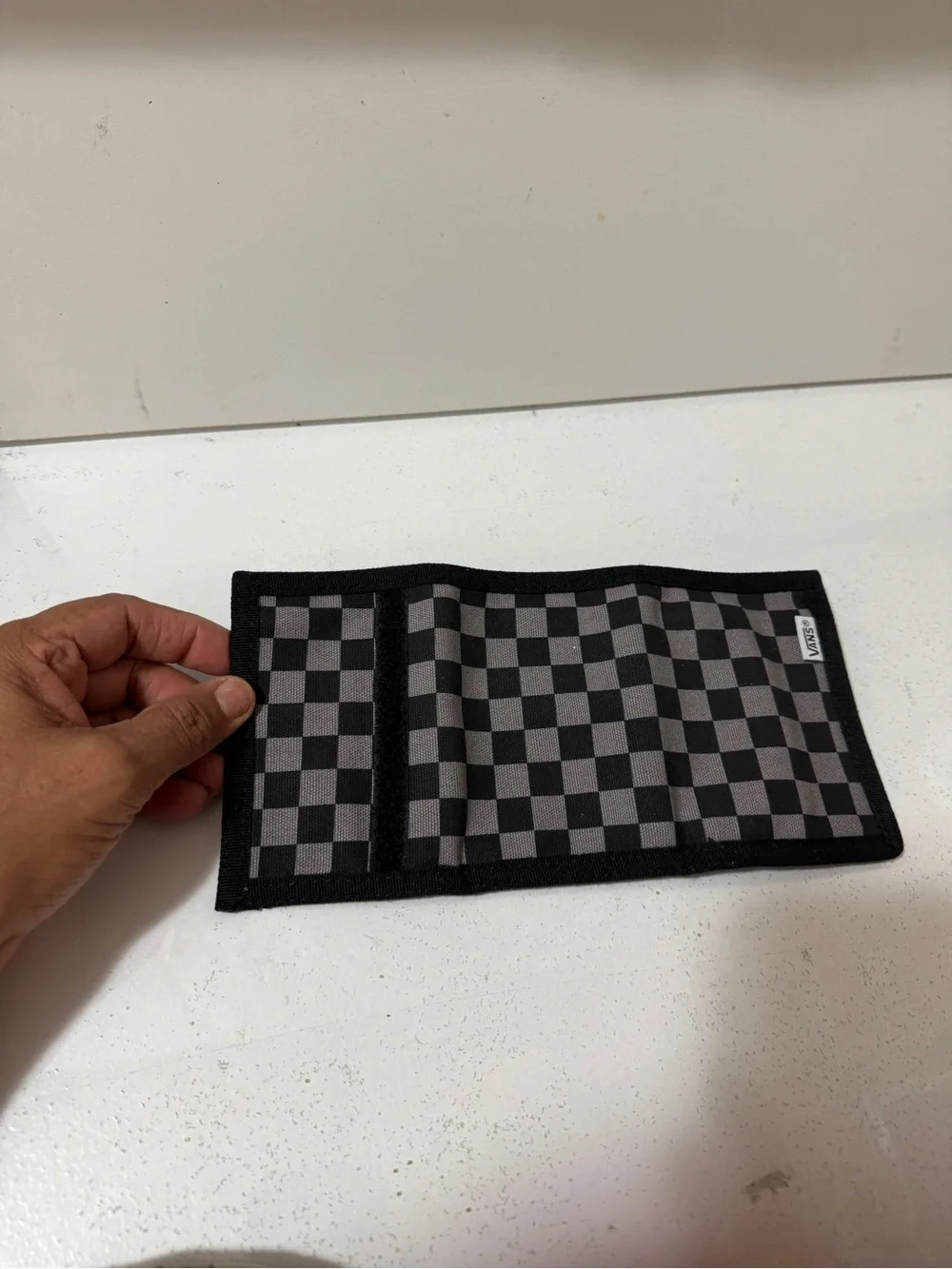 Vans Checkerboard Tri-Fold Wallet - Black & Gray